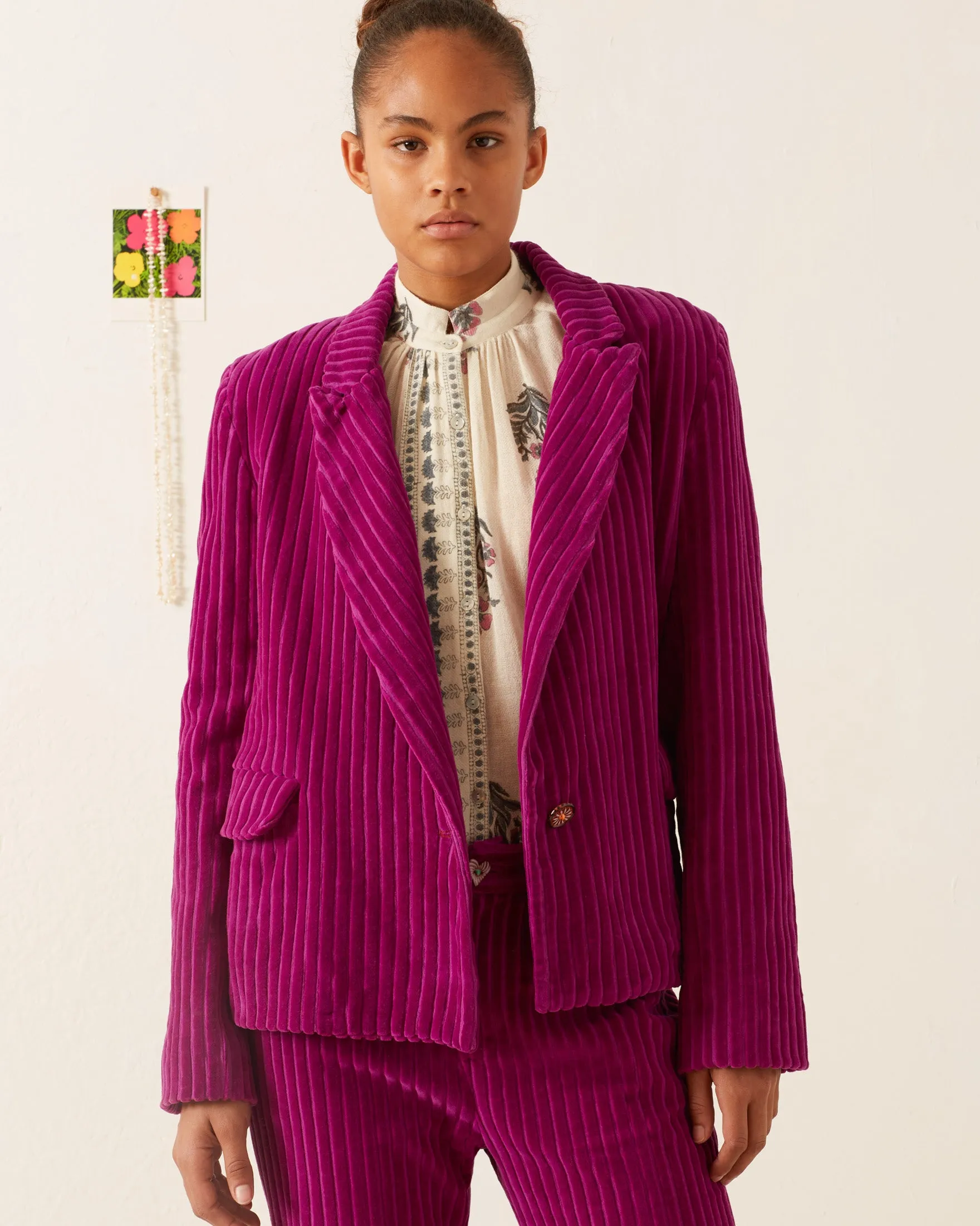 Dree Violet Velvet Blazer