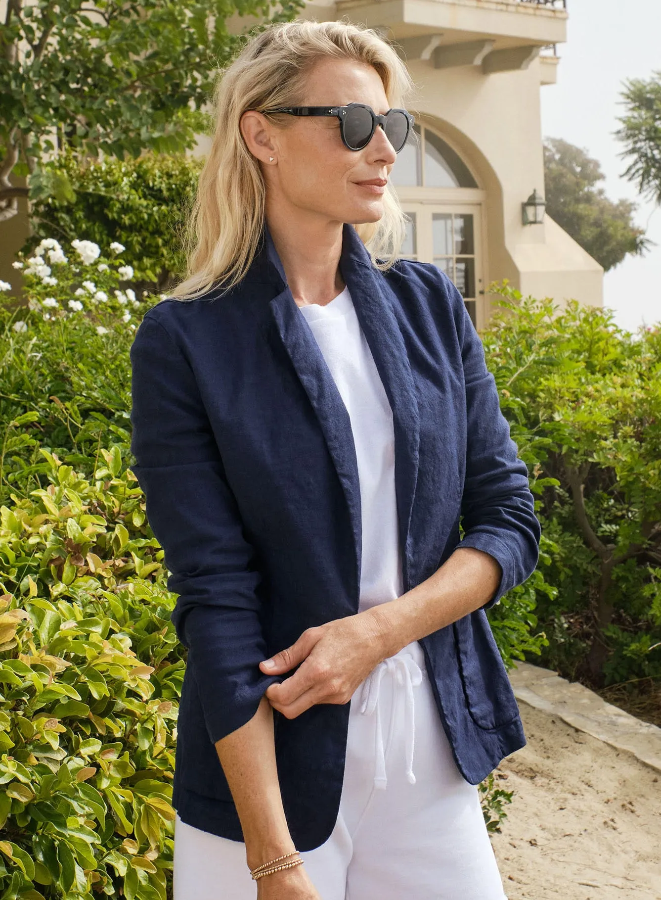 DUBLIN Italian Linen Blazer in Navy