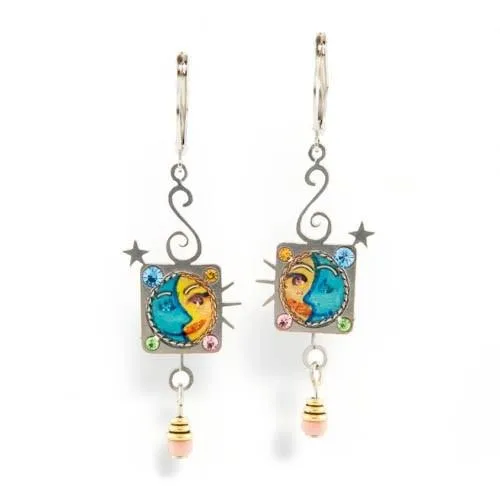 Earrings - Artistic Colorful Couples