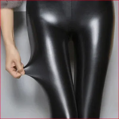 Elegant High Waist Faux Leather Leggings in S, M, L, XL