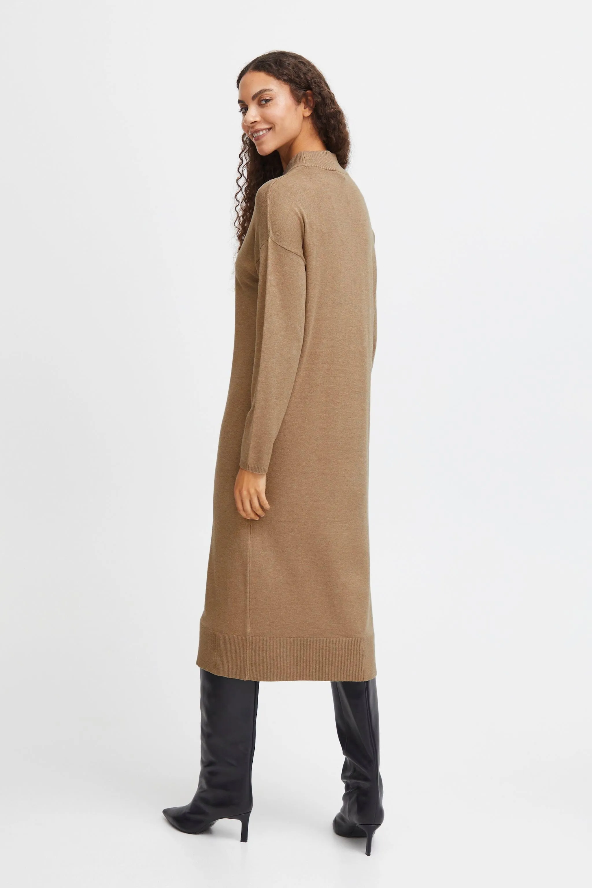 ELEVATED CAMEL SWEATER DRESS