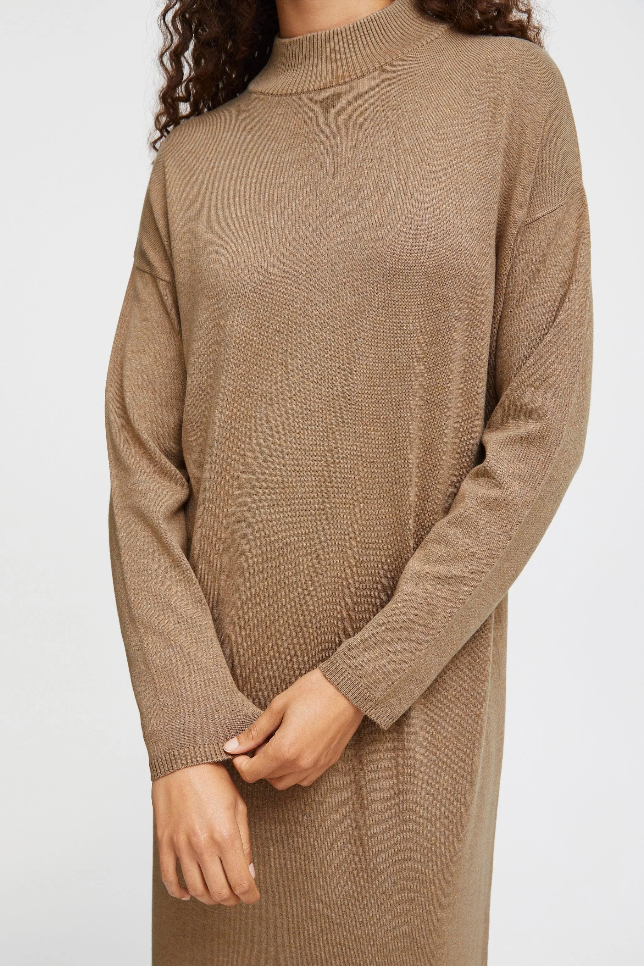 ELEVATED CAMEL SWEATER DRESS