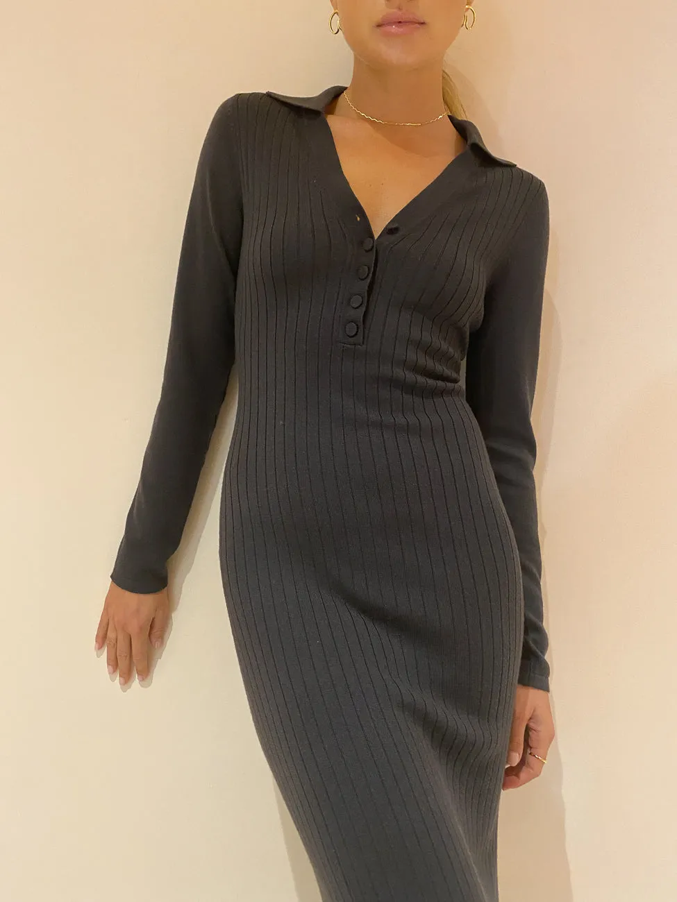 Elka Collective Arcade Knit Dress in Cocoa