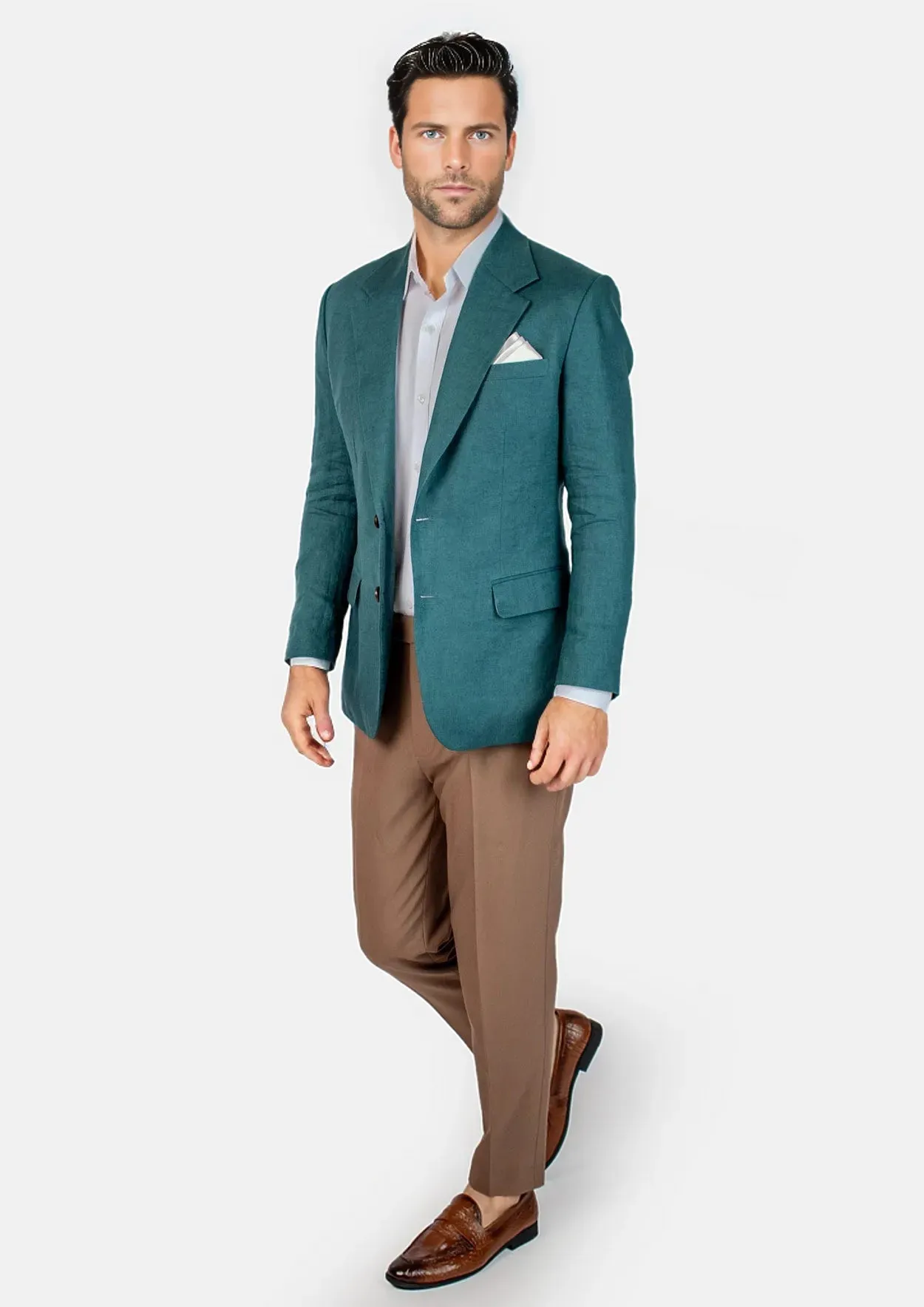 Ellis Deep Teal Linen Jacket