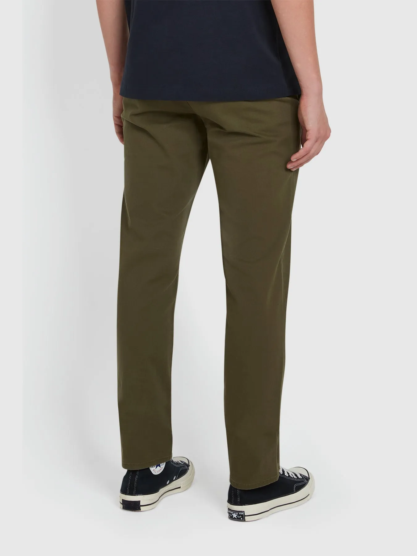 Elm Slim Fit Chinos In Olive Green