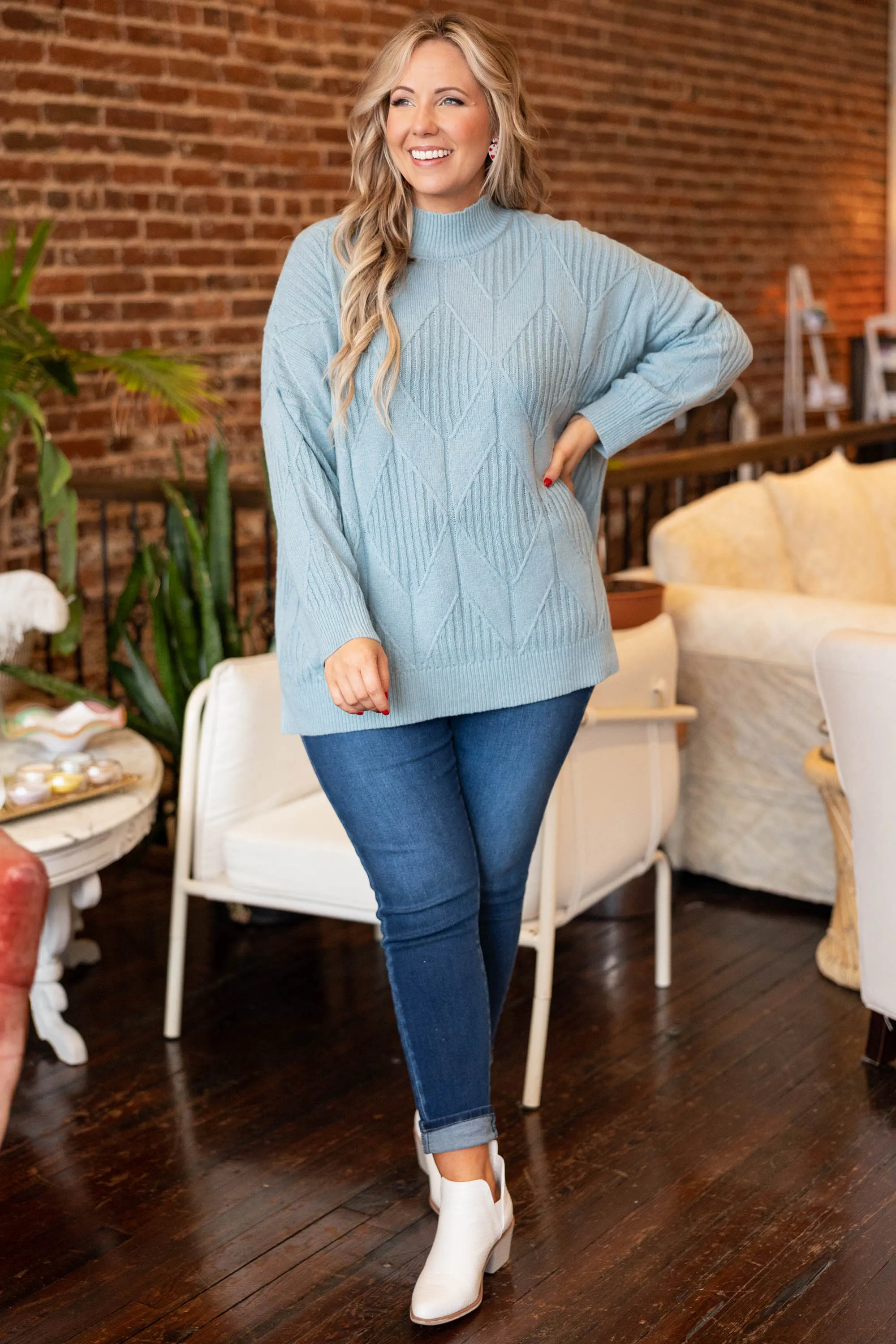 Enchanting Evenings Sweater, Light Blue