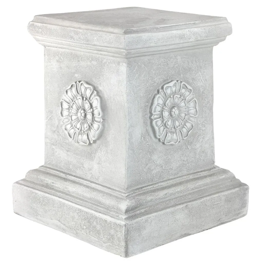 English Rosette Garden Large Sculptural Plinth by Design Toscano