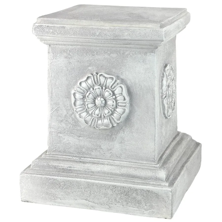 English Rosette Garden Large Sculptural Plinth by Design Toscano