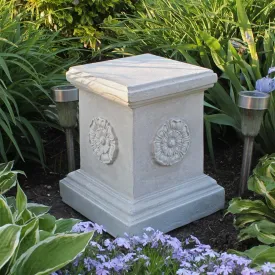 English Rosette Garden Large Sculptural Plinth by Design Toscano