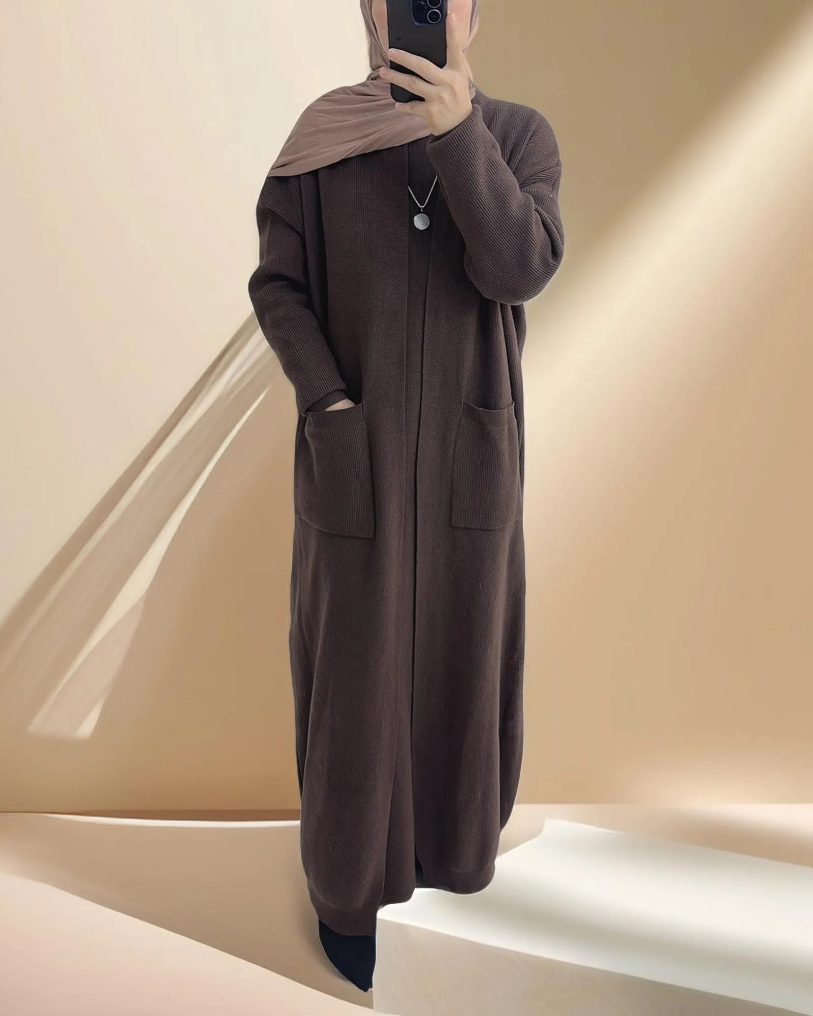 Essential Abaya Cardigan Knit Set