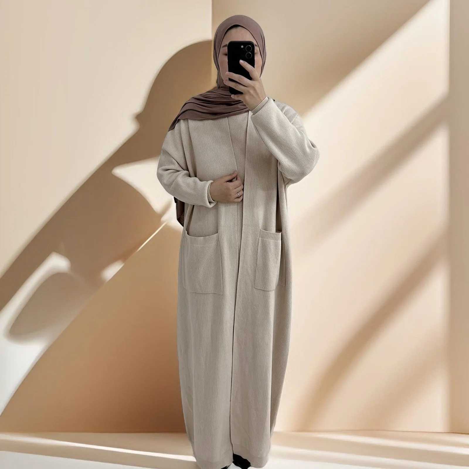 Essential Abaya Cardigan Knit Set