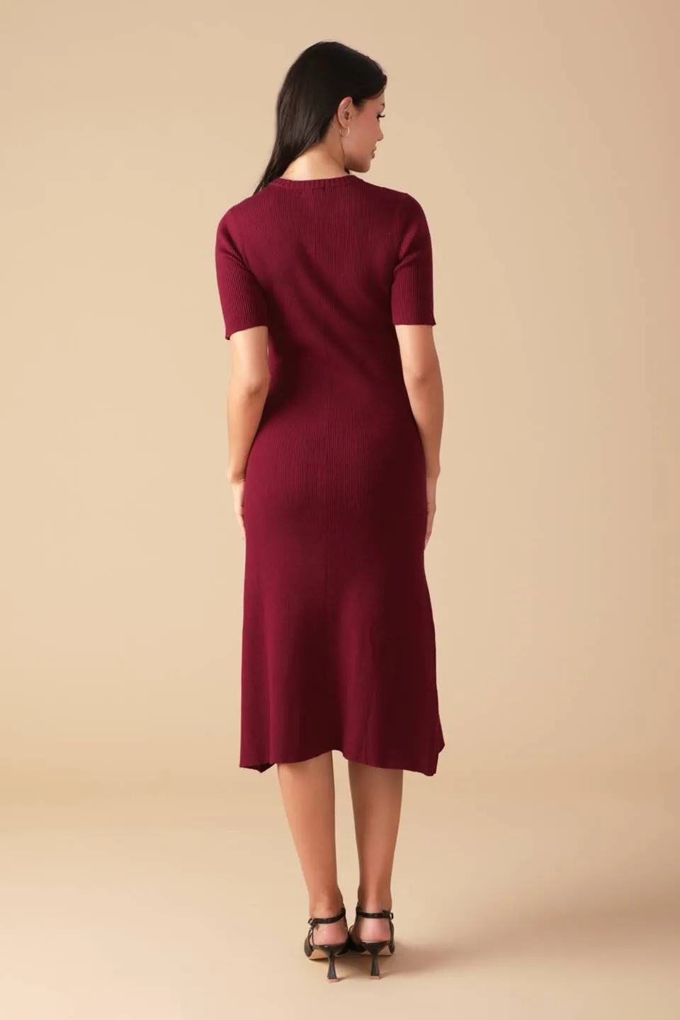 Explore More Collection - URBAN ELEGANCE SWEATER MIDI DRESS