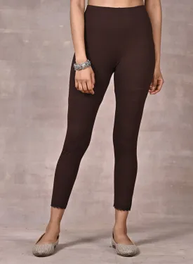 Farah Brown Viscose Lycra Leggings for Women