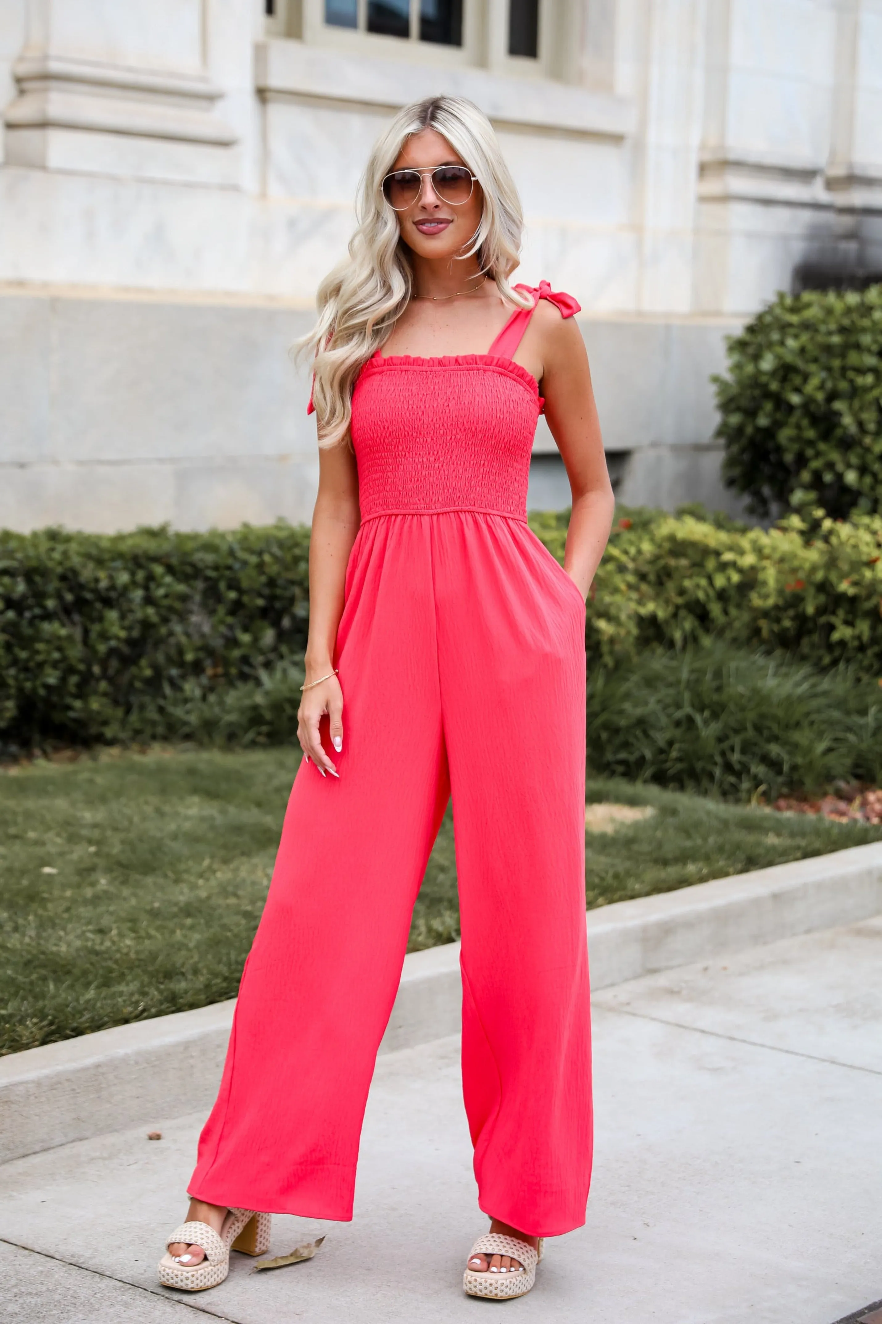 FINAL SALE - Significant Allure Coral Jumpsuit