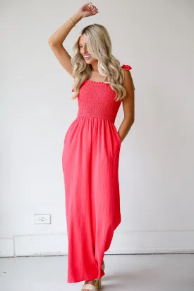 FINAL SALE - Significant Allure Coral Jumpsuit