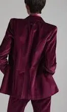 Fitted Pomegranate Velvet Fitted Jacket