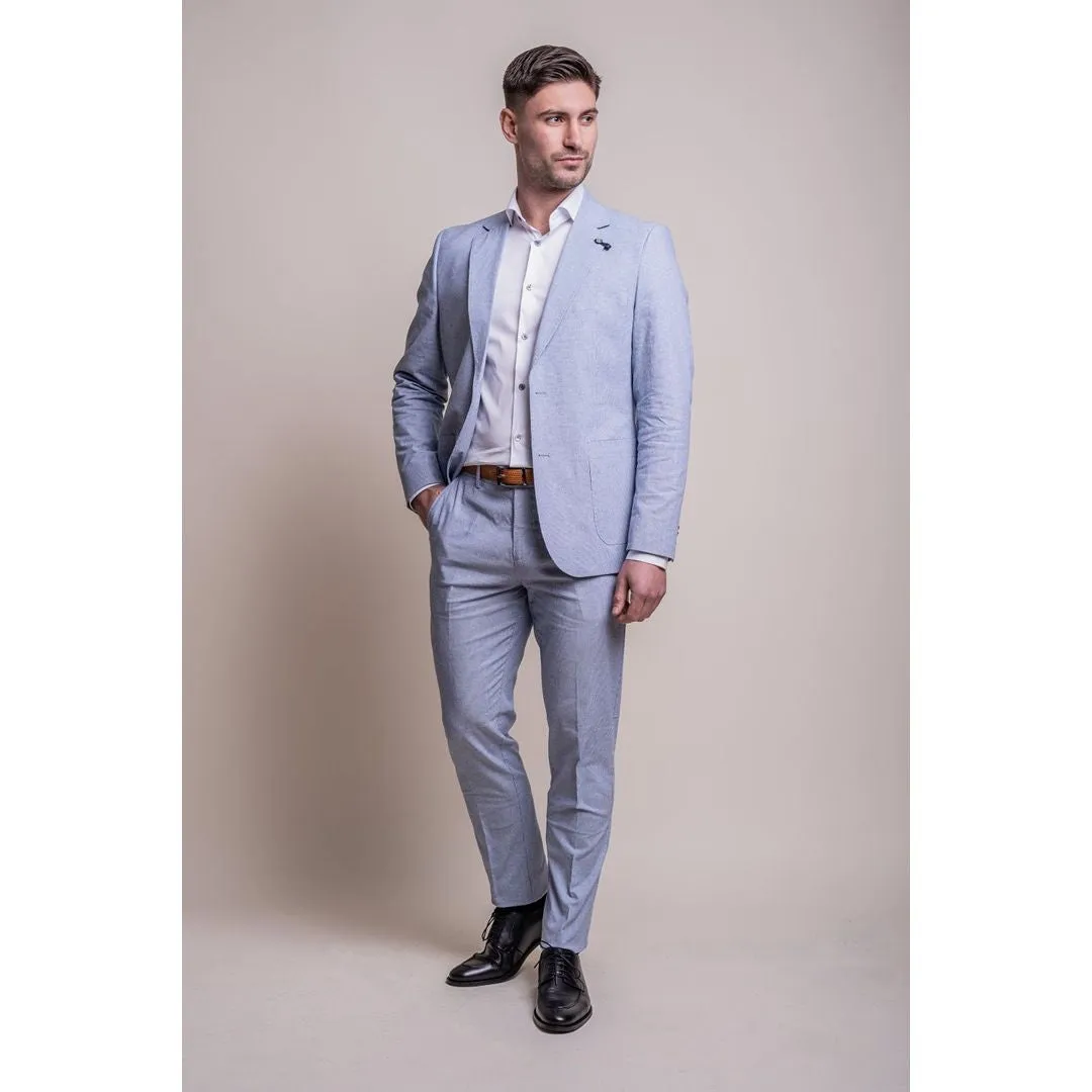 Fredrik - Men's Blue Summer 2 Piece Wedding Suit