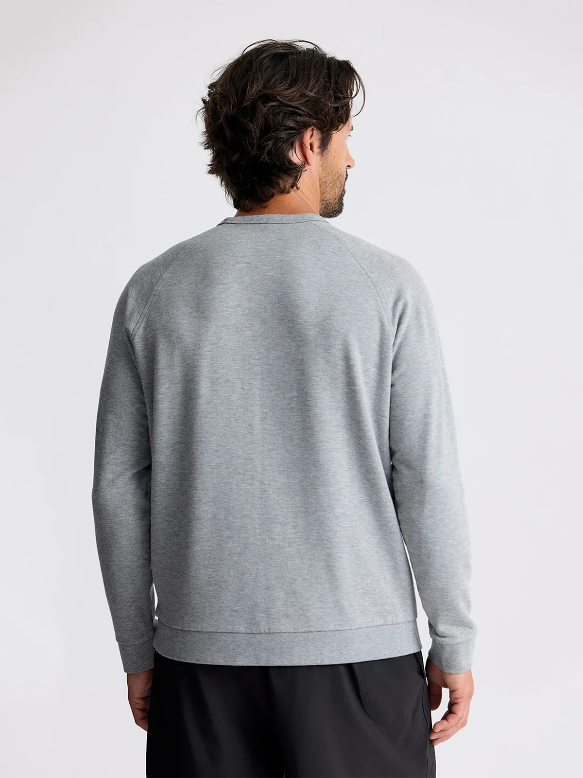 Free Fly Men's Bamboo Lightweight Fleece Crew - HEATHER GREY