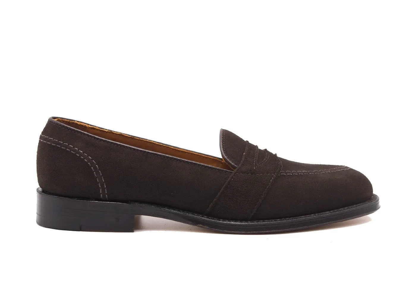 Full Strap Slip-On Dark Brown Suede C-width