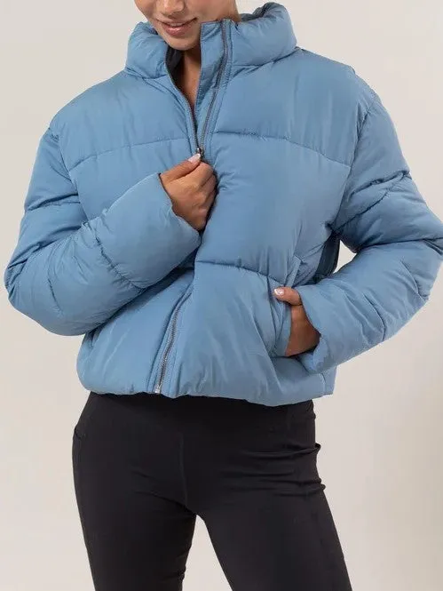 Gray Blue Puffer Jacket