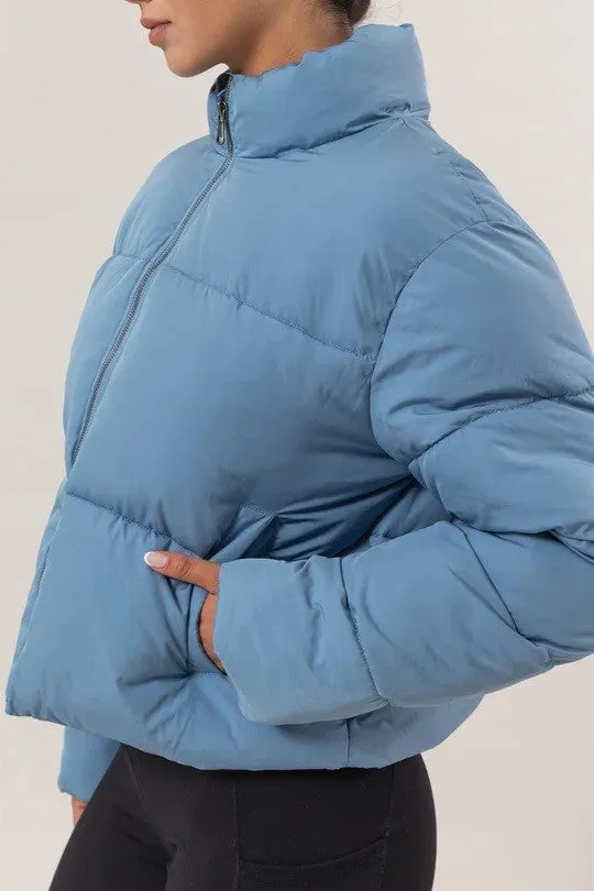 Gray Blue Puffer Jacket