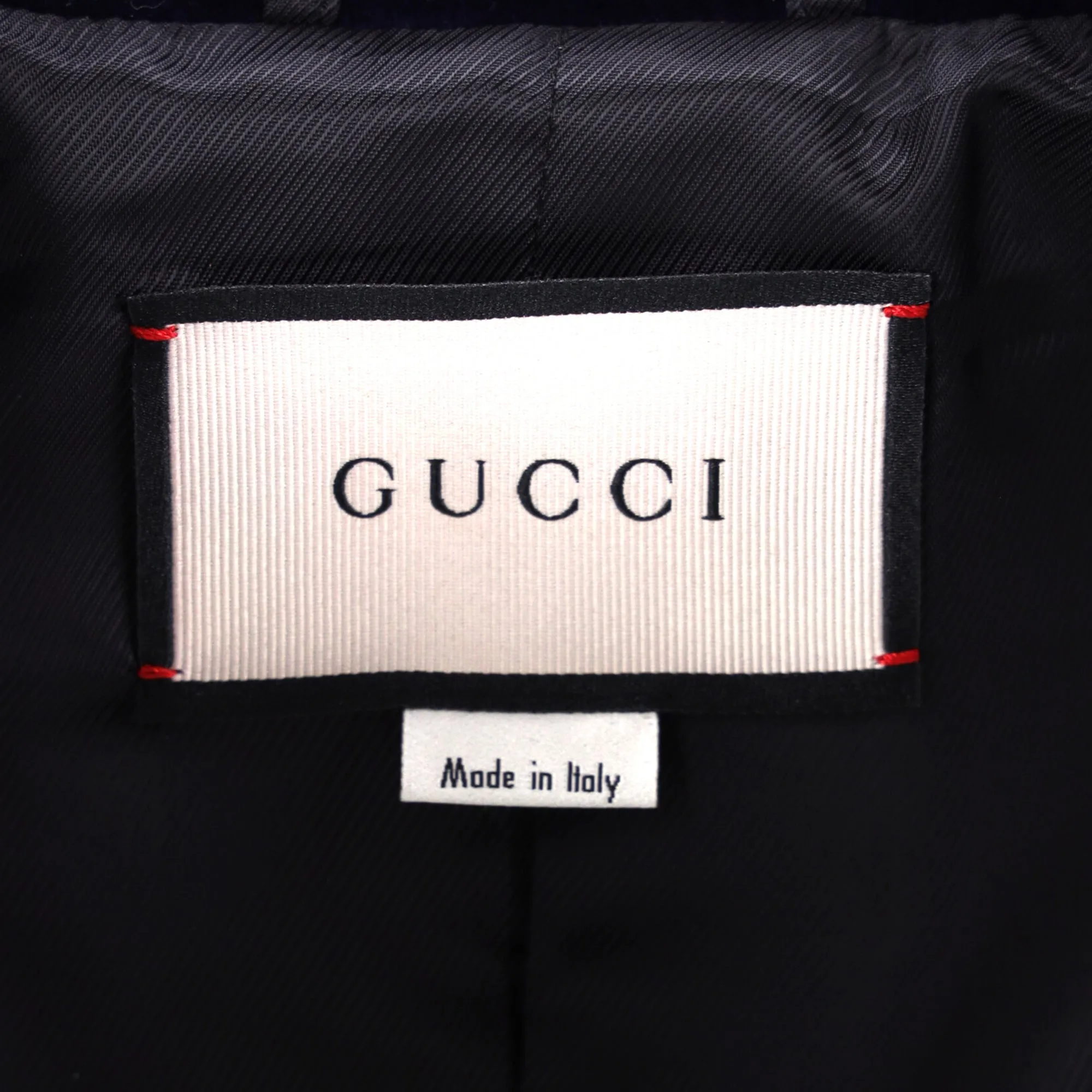 Guccci Web Trim Blazer in Navy Blue Velvet