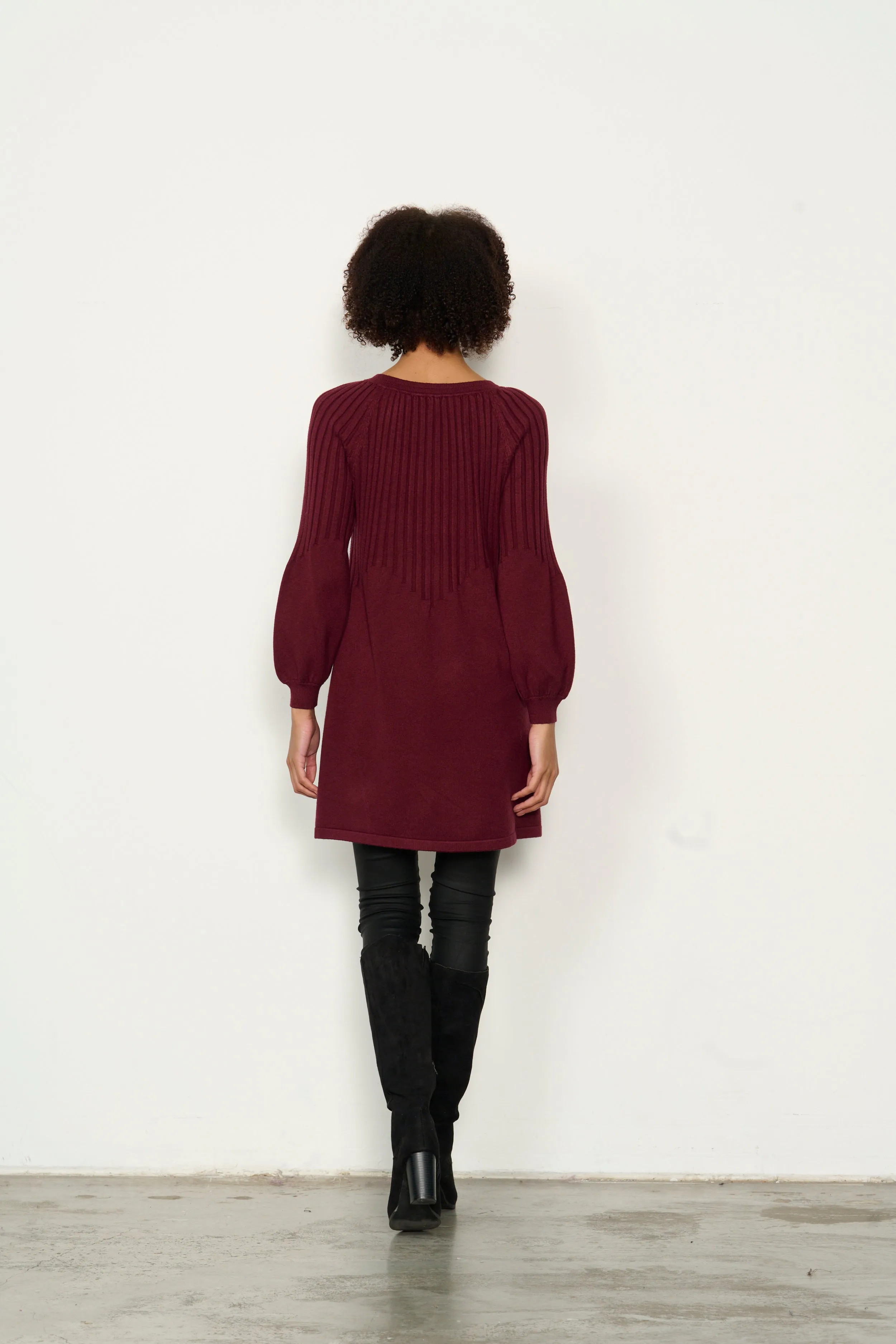 Half Rib Knit Tunic Dress