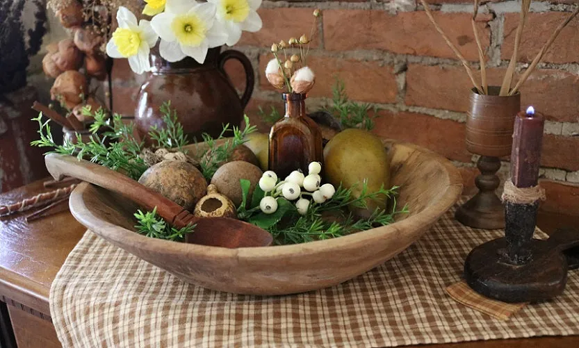 Hand Carved Bowl Spoon Spring Gathering