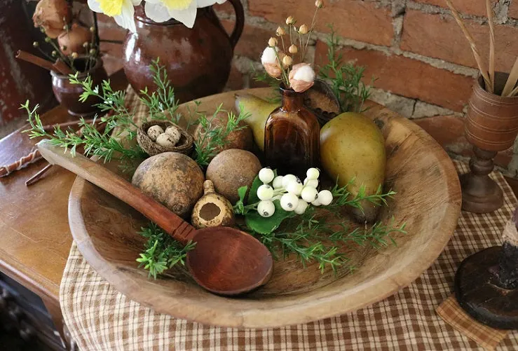 Hand Carved Bowl Spoon Spring Gathering