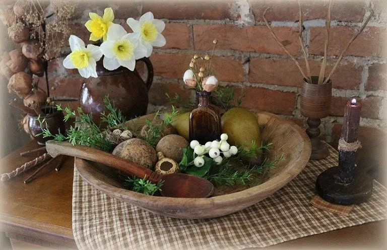 Hand Carved Bowl Spoon Spring Gathering