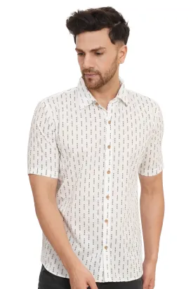 Heritage-Style Cotton Printed Half Sleeves Shirt for Men