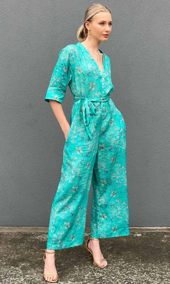 Hoss Kyoto Blossom Jumpsuit - Aqua