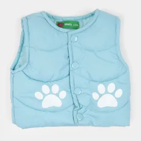 Infant Girls Quilted Jacket S/L Bear - Sky Blue