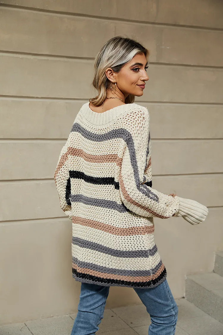 Isla Striped Knit Sweater Tunic