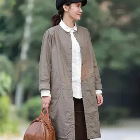 Jacket for Fall Cozy Lightweight Cotton Midi Coat and Winter