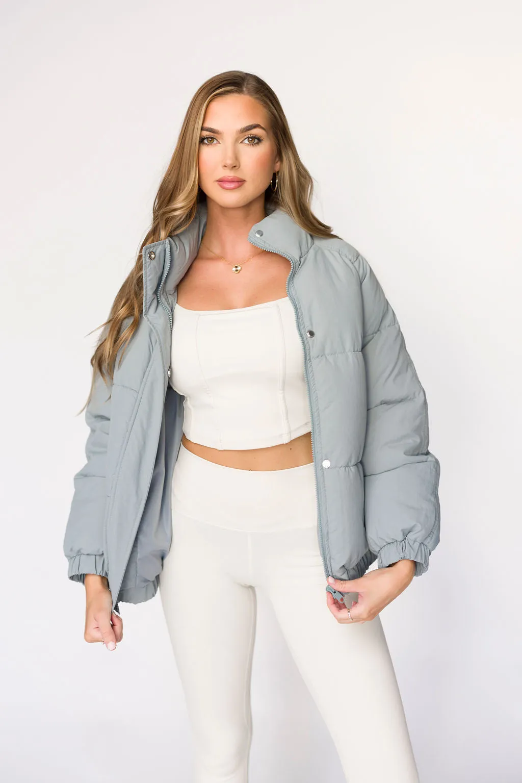 Jasmine Oversized Puffer Jacket in Iceberg