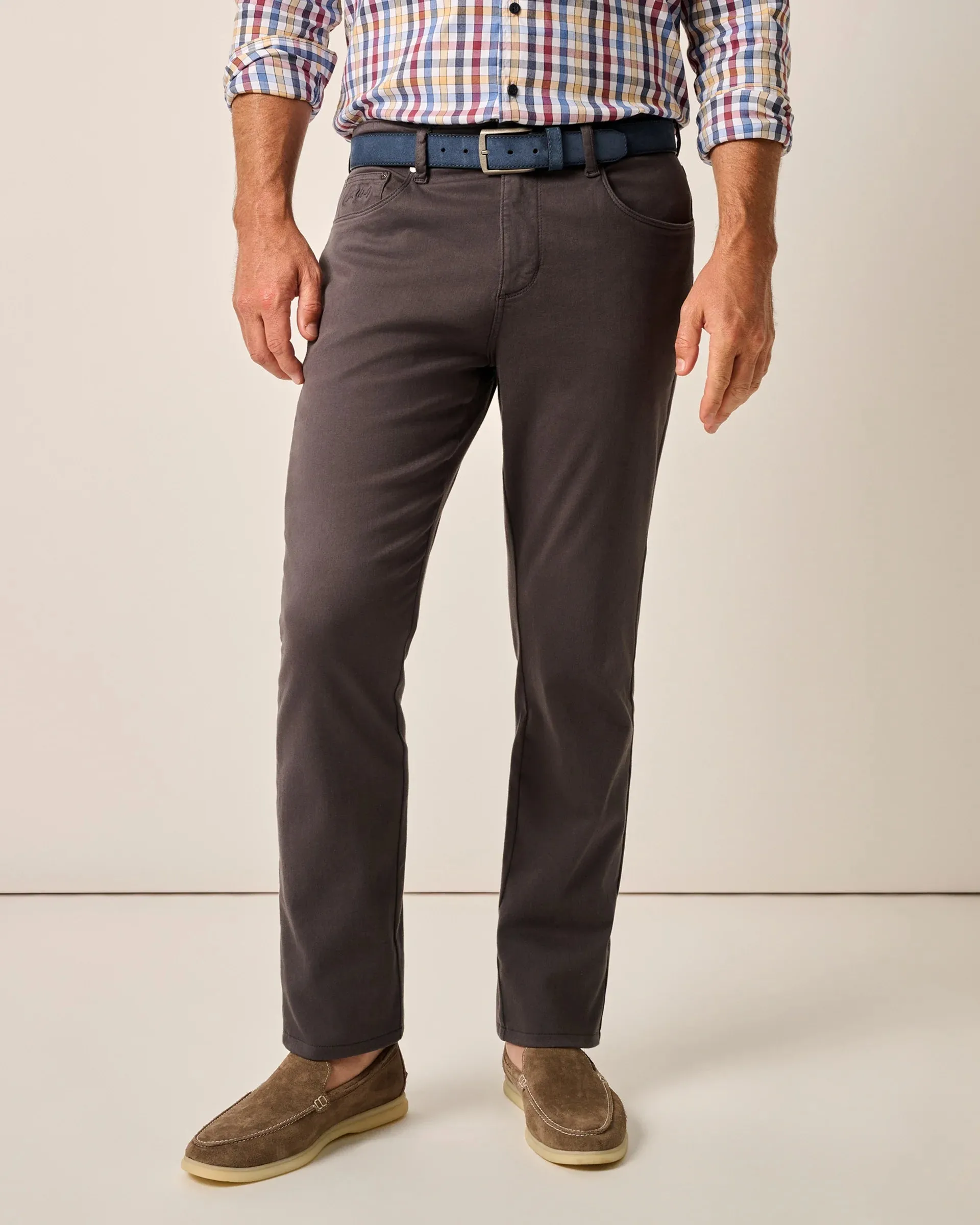 Johnnie-O Newport 5-Pocket Cotton Pant In Charcoal