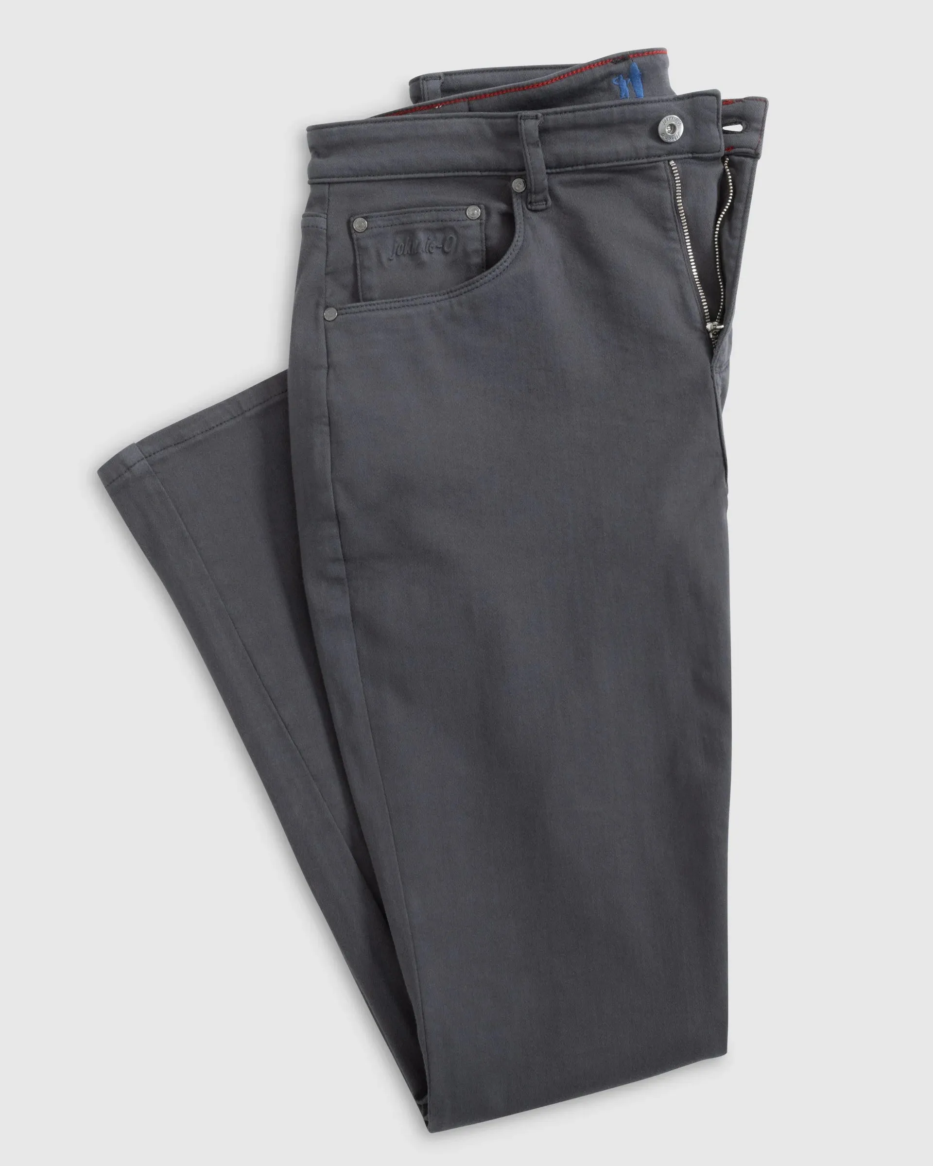 Johnnie-O Newport 5-Pocket Cotton Pant In Charcoal