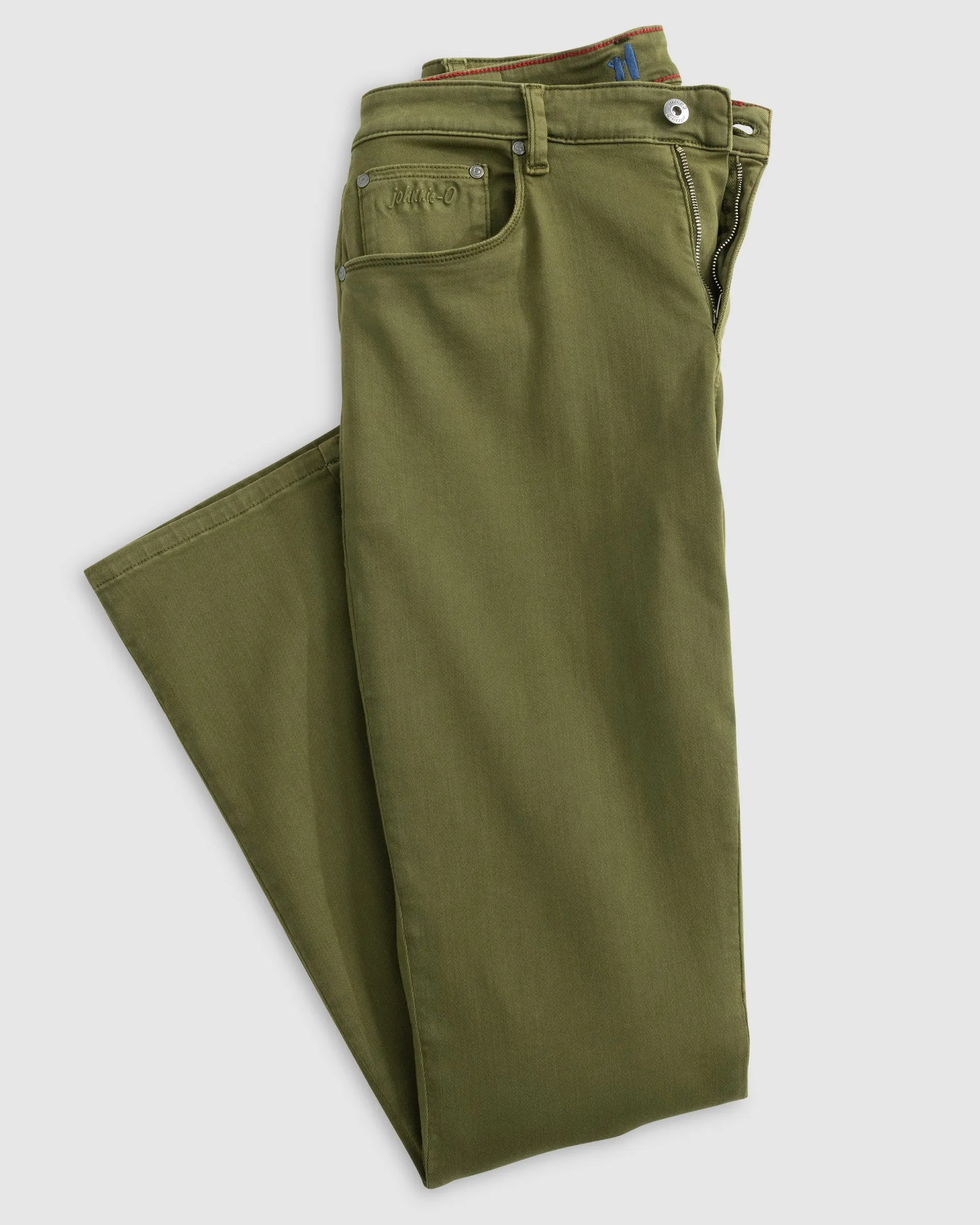 Johnnie-O Newport 5-Pocket Cotton Pant In Forest