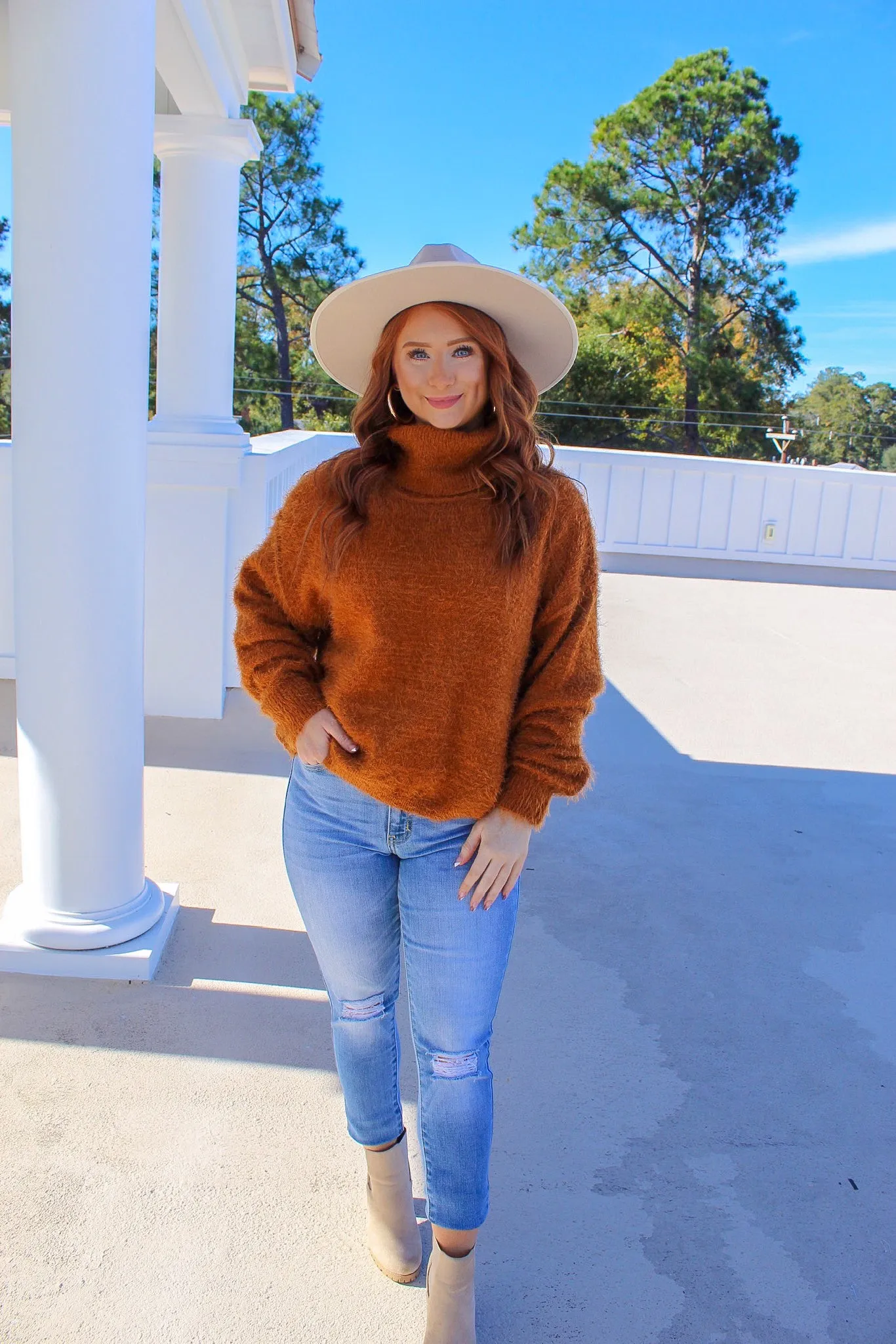 Kia Turtleneck Dolman Sweater- Camel