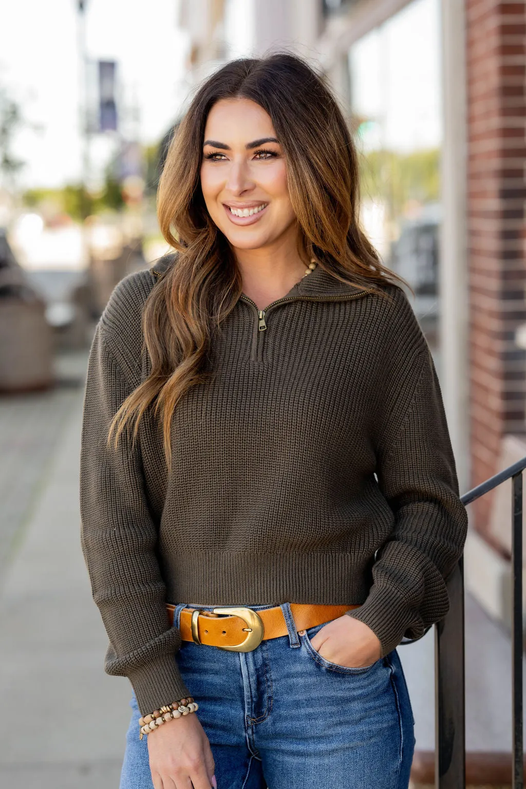 Knit Quarter Zip Pullover