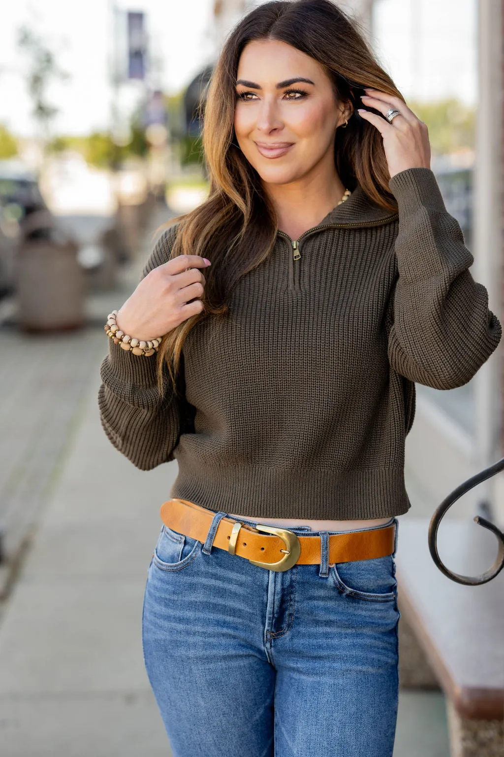 Knit Quarter Zip Pullover