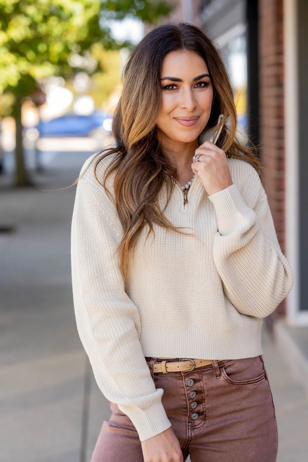 Knit Quarter Zip Pullover