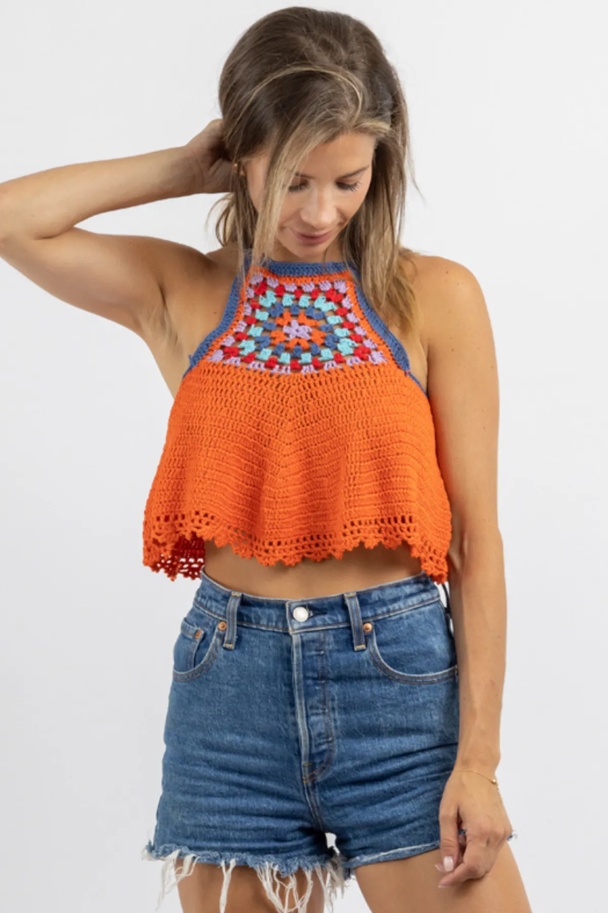 KORA CORAL CROCHET TOP