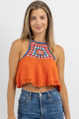 KORA CORAL CROCHET TOP