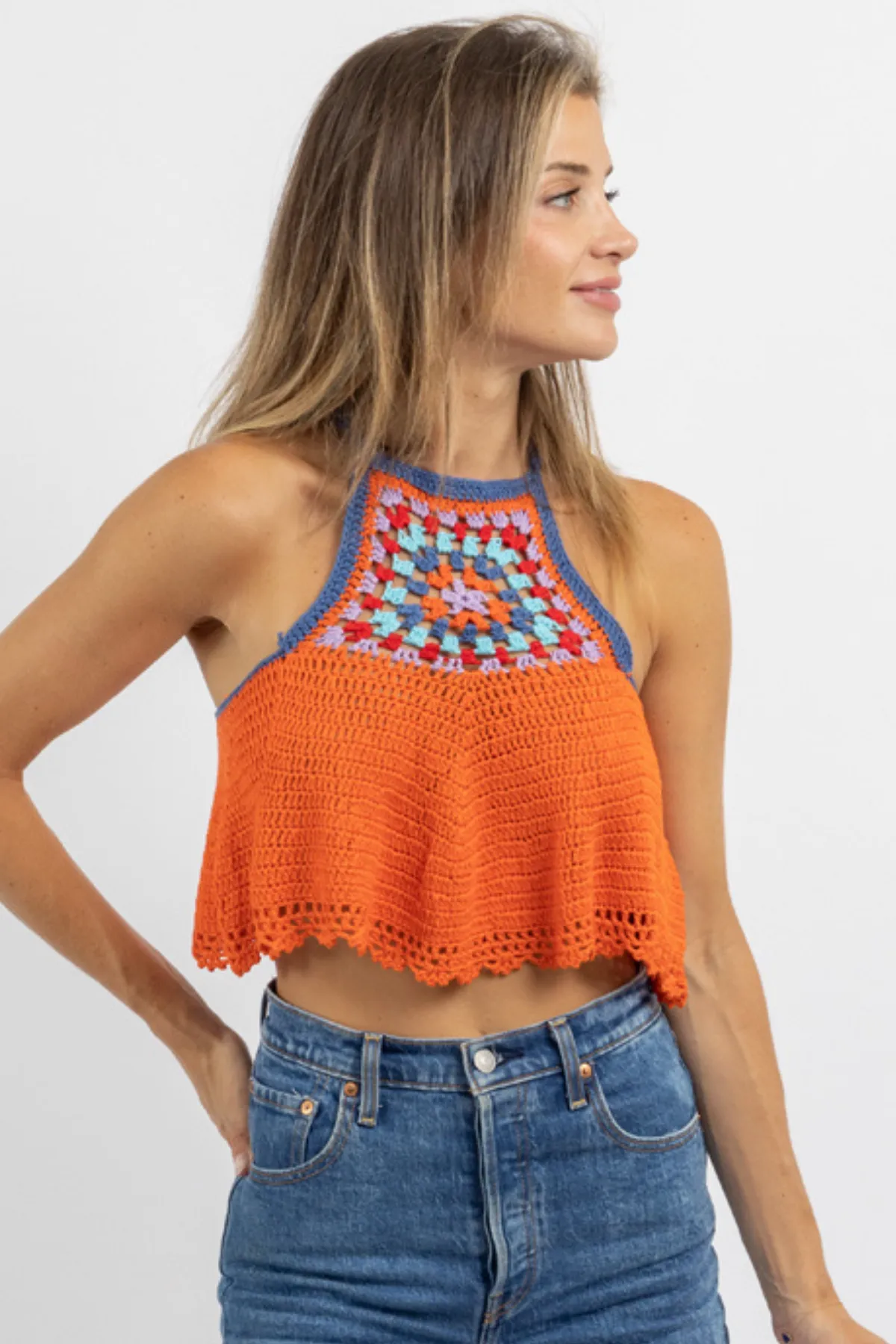 KORA CORAL CROCHET TOP