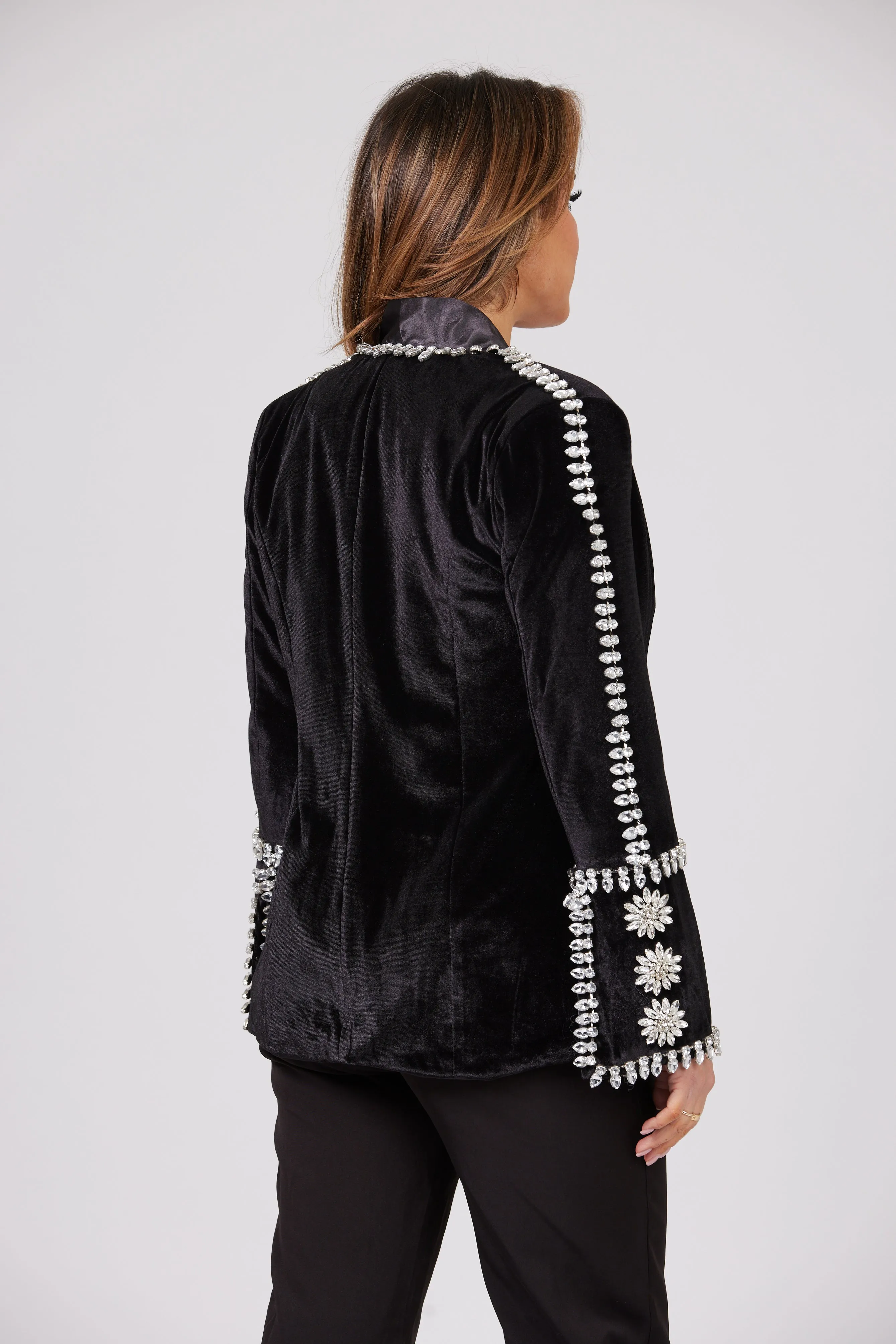 LA MIRAGE RHINESTONES EMBELLISHED BLAZER