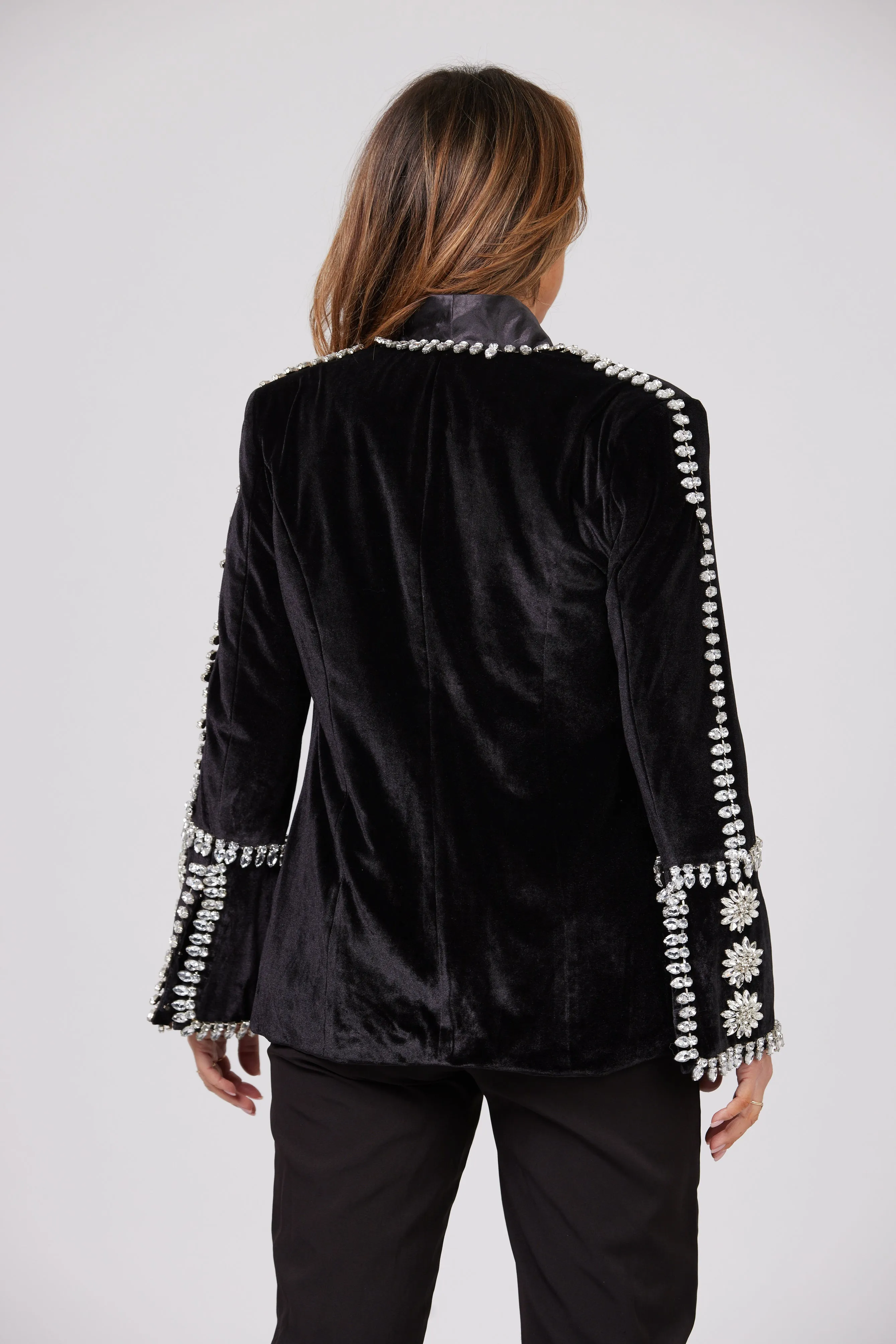 LA MIRAGE RHINESTONES EMBELLISHED BLAZER