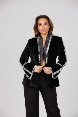 LA MIRAGE RHINESTONES EMBELLISHED BLAZER