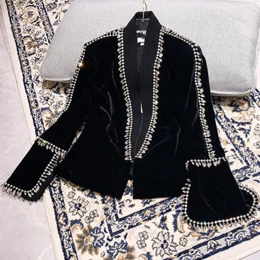 LA MIRAGE RHINESTONES EMBELLISHED BLAZER